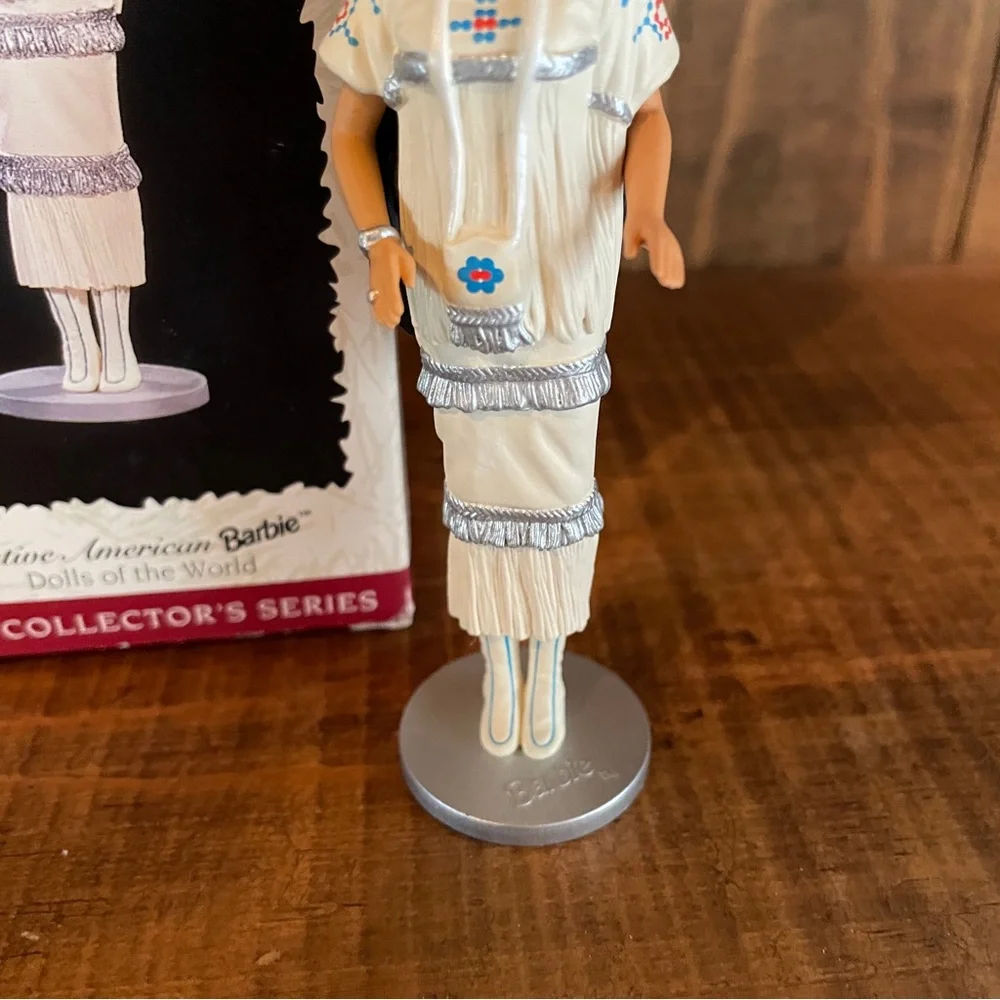 1996 Hallmark Barbie Native American Ornament DOLLS OF THE WORLD Never displayed